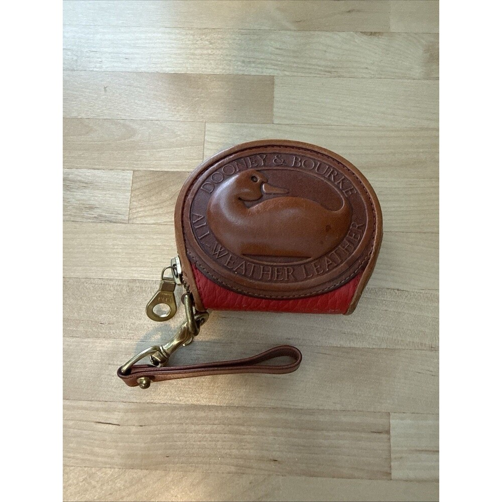 Vintage Dooney & Bourke Big Duck Coin Purse RED All Weather Leather - Picture 2 of 8